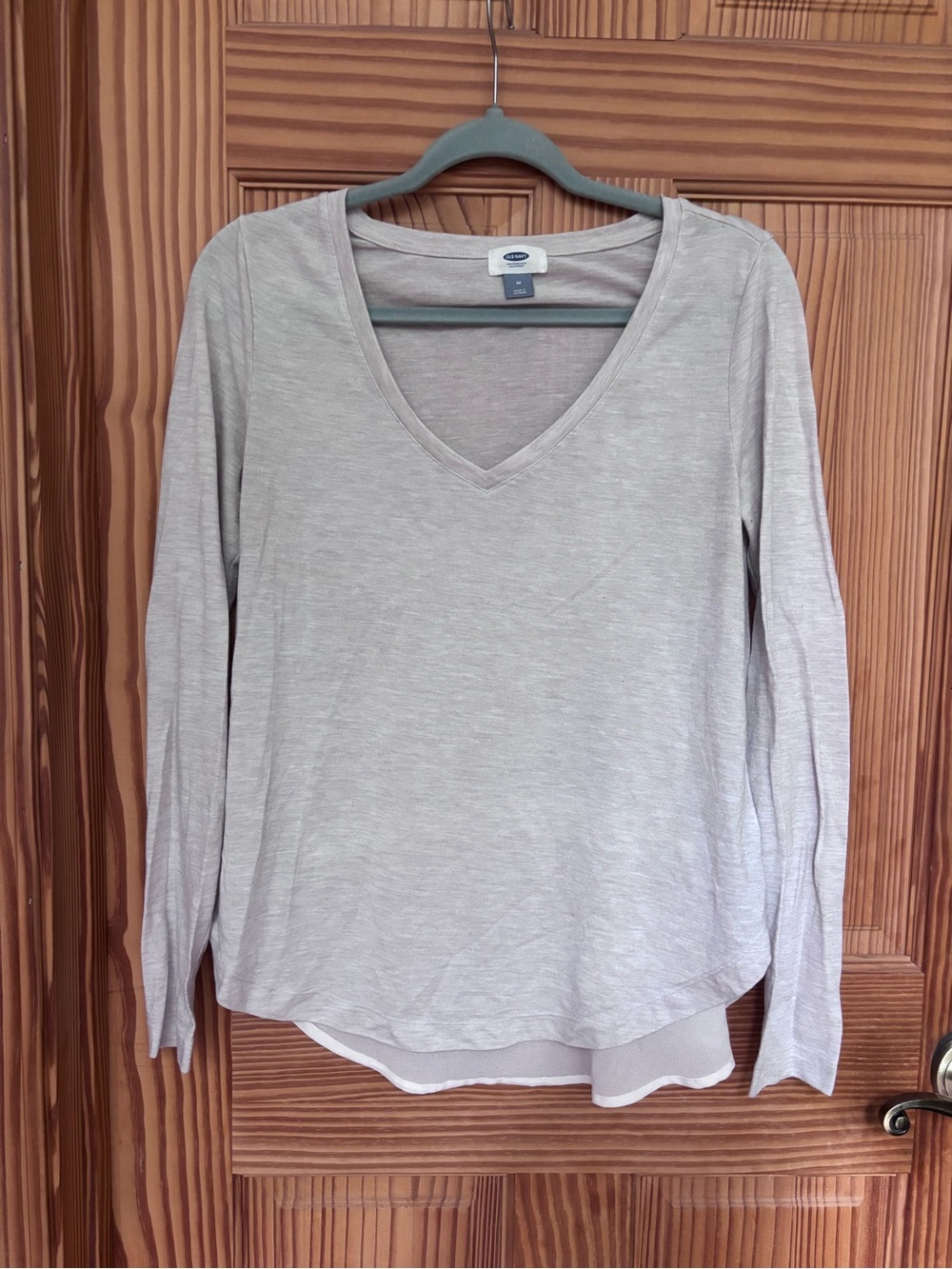 Old Navy Beige V-Neck Long Sleeve Top
